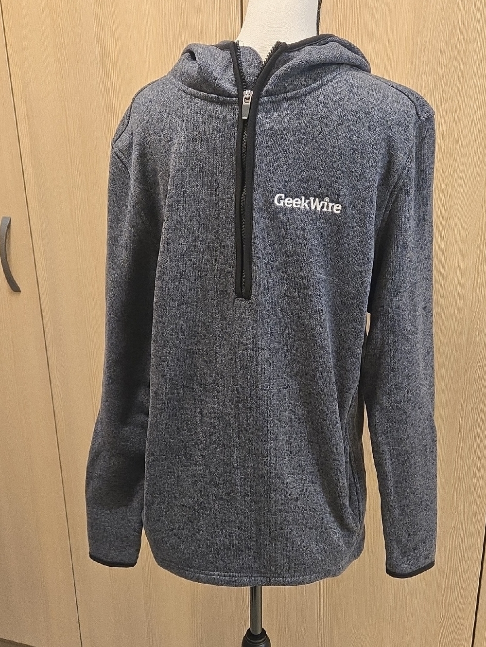 Charles River Apparel Men's Dark Heather Gray Quarter-Zip Fleece Hoodie